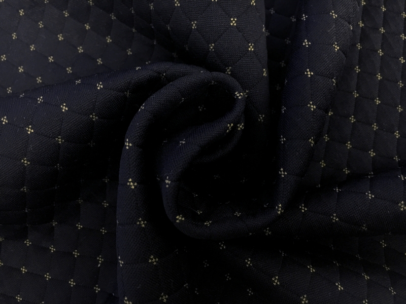 Quilted Novelty Knit in Navy1