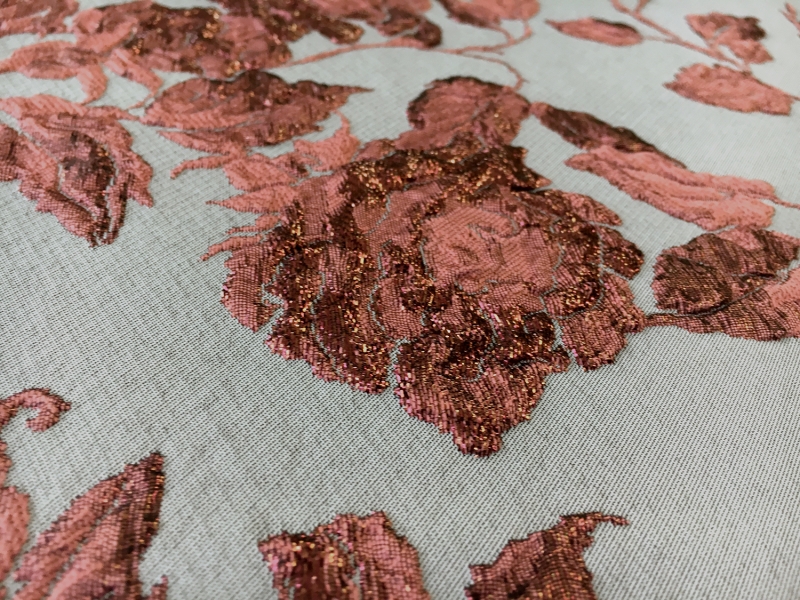 Swiss Metallic Brocade with Rose Degradé Patterns2