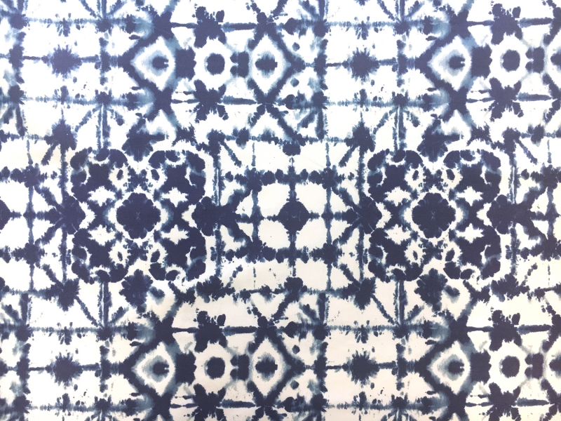 Stretch Linen Shibori Print in Indigo | B&J Fabrics