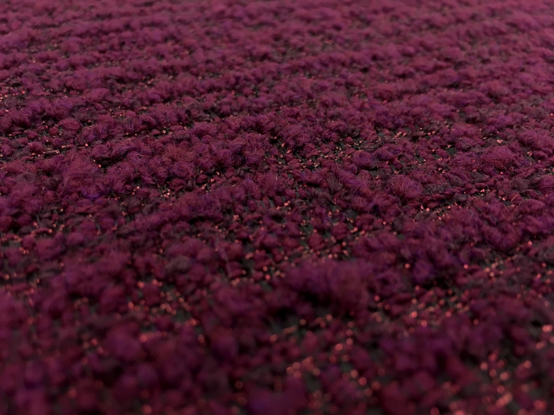 Wool Blend Metallic Tweed in Cranberry2