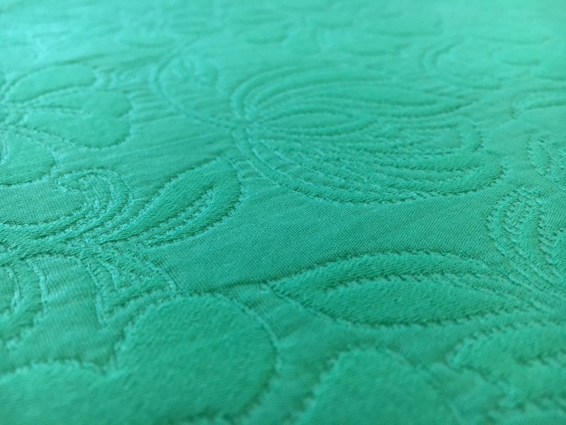 Italian Cotton Blend Floral Brocade in Emerald2