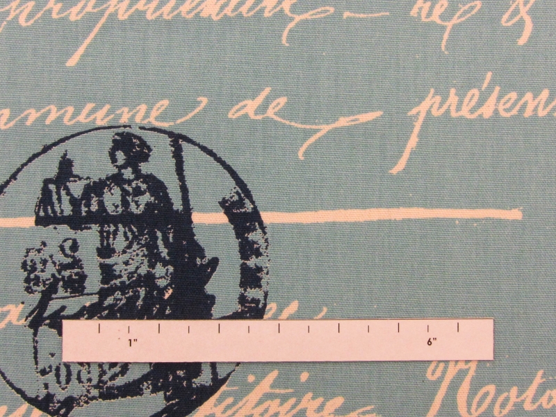 Cotton Canvas French Script Print1