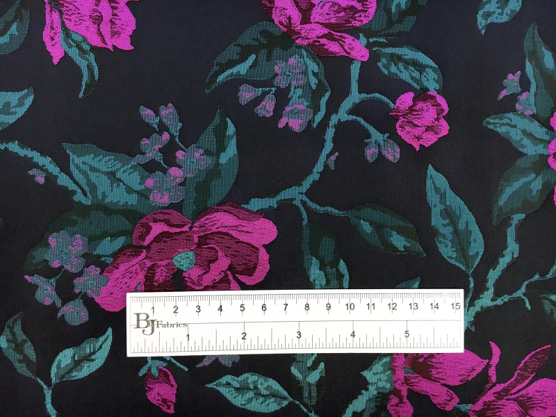 Polyester Jacquard Brocade with Florals1