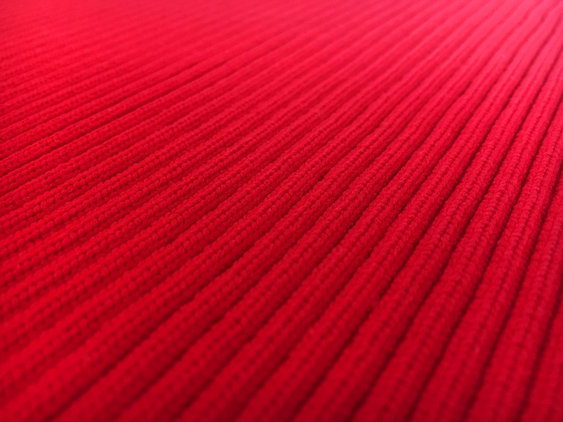 Nylon Rib Knit in Red