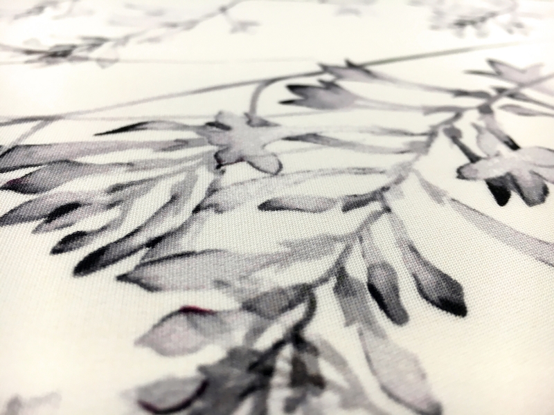 Printed 6Ply Silk Crepe with Delicate Watercolor Florals2