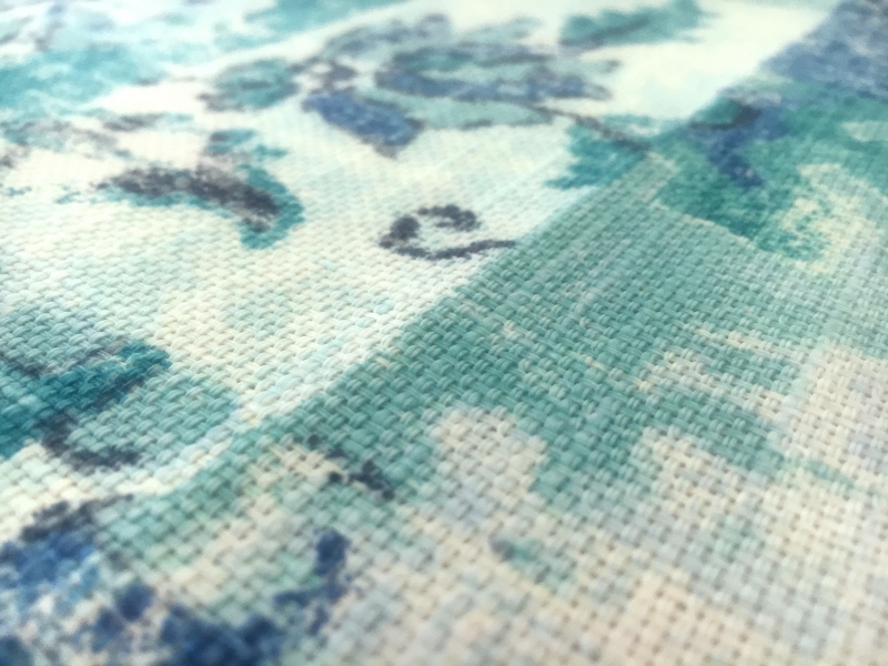 Cotton Linen Upholstery Tile Degrade Print2