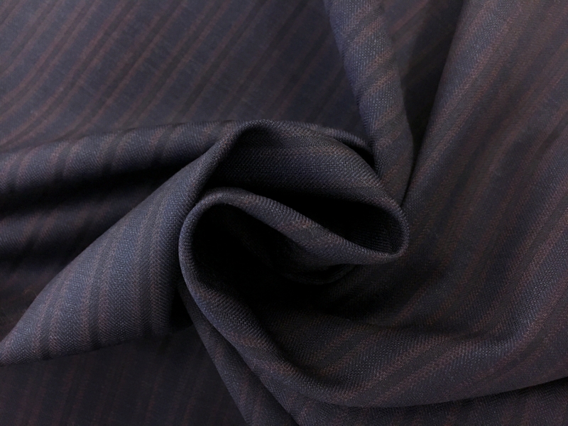 Italian Wool 140s Striped Suiting in Navy2