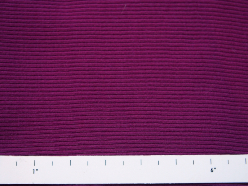 Virgin Wool Rib Knit in Magenta1