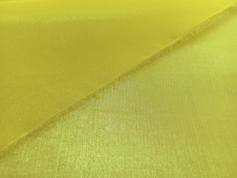 Microfiber Gold Metallic Chiffon in Chartreuse 1