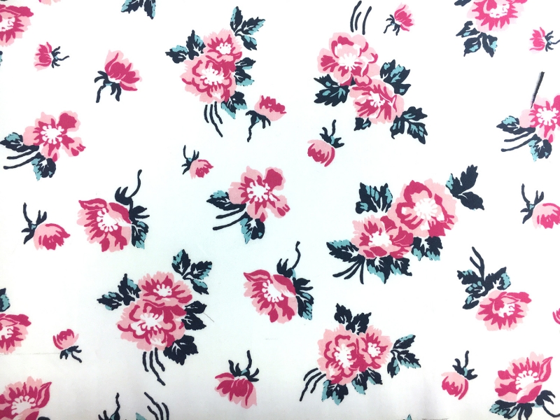 Cotton Broadcloth Hellebore Floral Print0