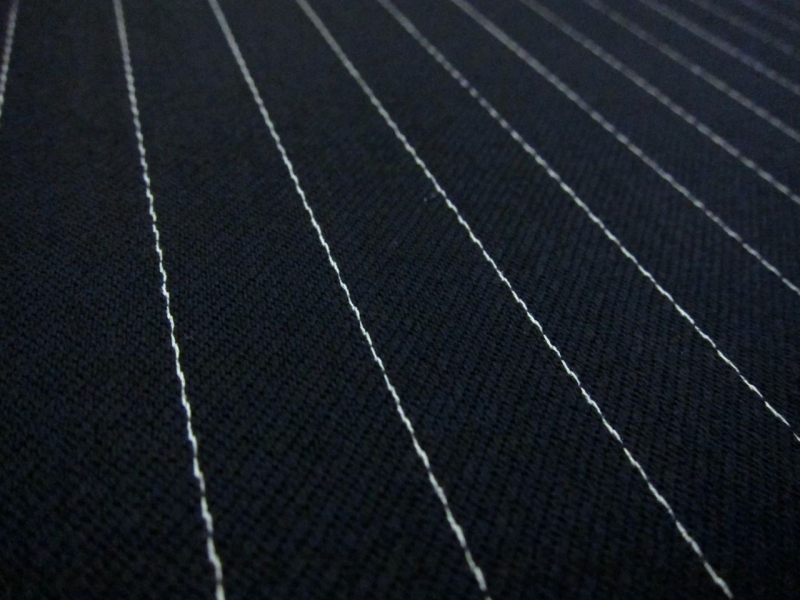 Wool Blend Satin Faille Pinstripe2