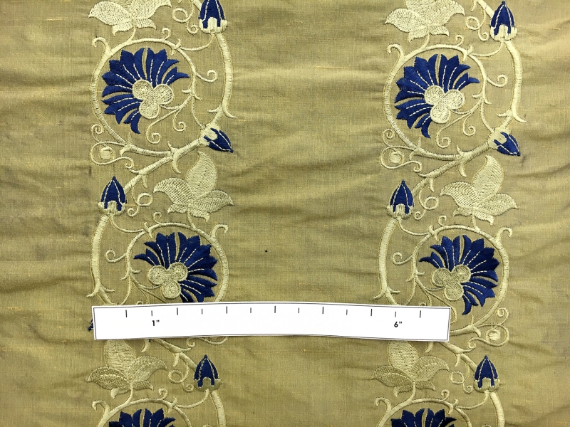 Embroidered Iridescent Silk Shantung1