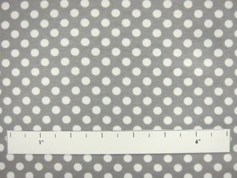 Cotton Jersey Polka Dot Print in Grey1