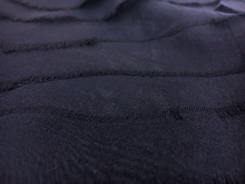 Novelty Ruffled Silk Organza in Midnight Navy | B&J Fabrics