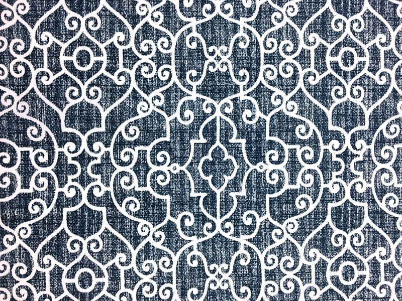 Outdoor Spun Polyester Canvas with Ornamental Print 0