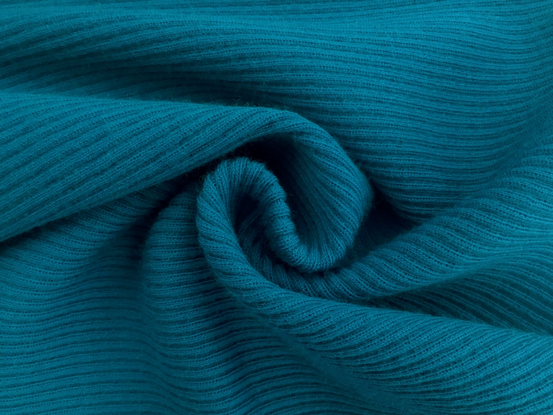 Virgin Wool Rib Knit inTurquoise2