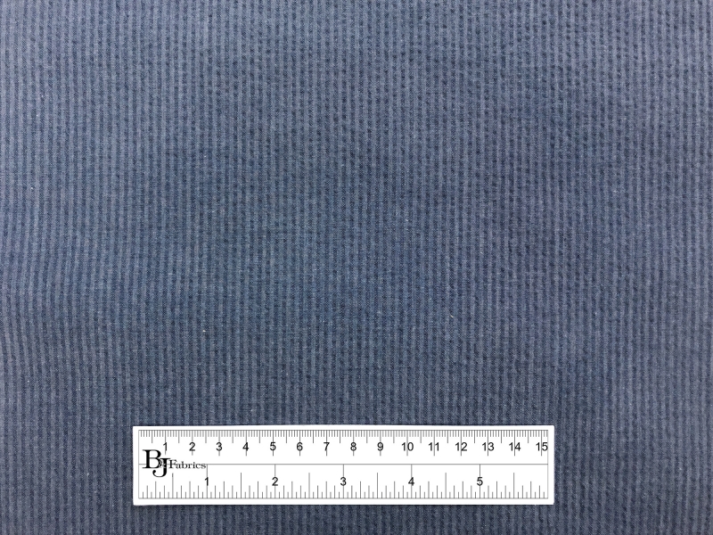Cotton Petite Seersucker in Denim | B&J Fabrics