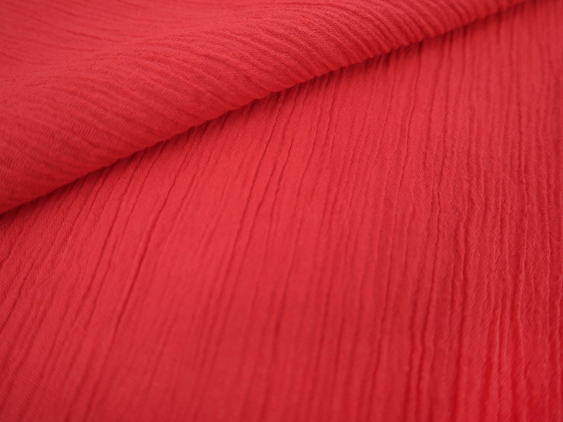 Cotton Crinkle Voile in Red | B&J Fabrics