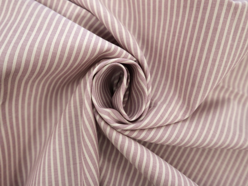 Cotton Broadcloth Stripe in Lilac | B&J Fabrics