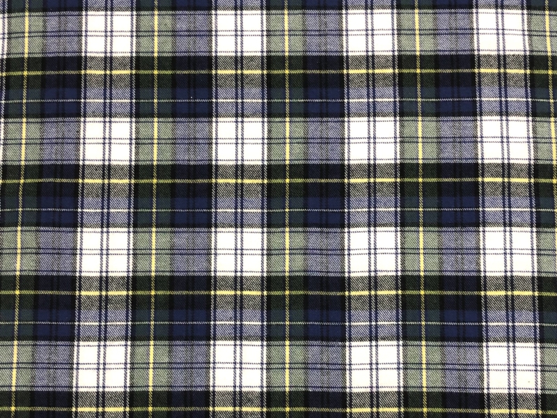 Cotton Flannel Plaid in Blue Green | B&J Fabrics
