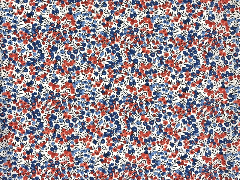 Liberty Cotton Lawn with Leaf and Berry Print in Americana | B&J Fabrics