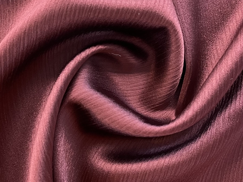 Triacetate/Polyester Crinkle Crepe Back Satin in Raisin | B&J Fabrics