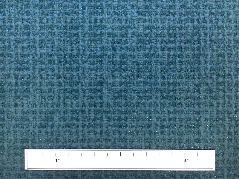 Wool and Nylon Lurex Tweed in Viridian Blue3