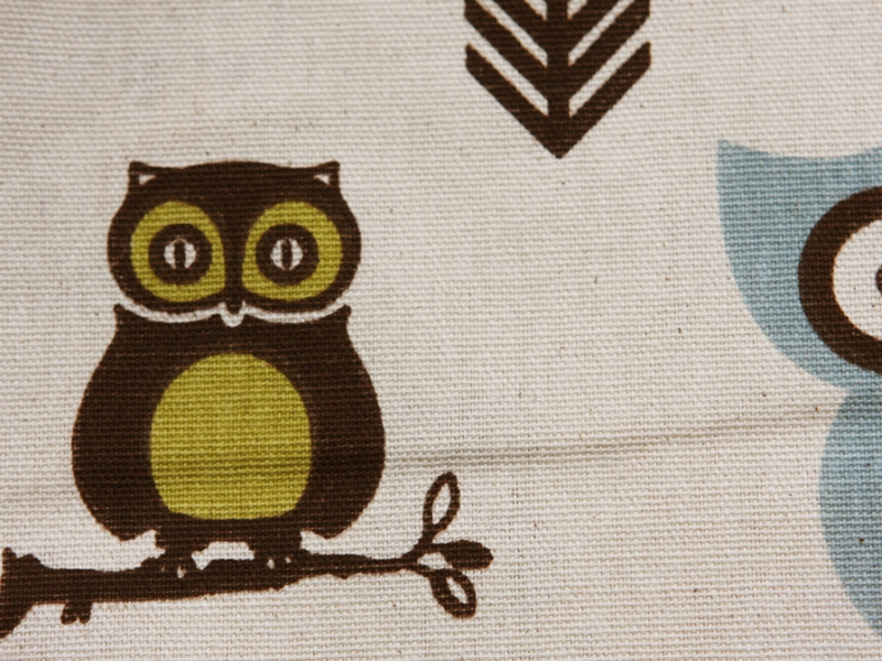 Cotton Canvas Little Owls print2