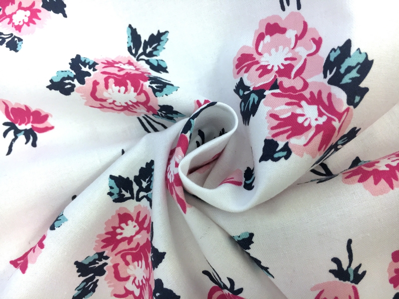 Cotton Broadcloth Hellebore Floral Print1