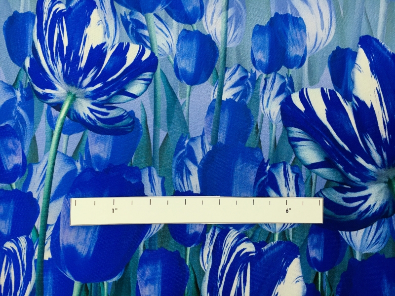 Printed Silk Gazar with Ombré Gradient Tulips 1