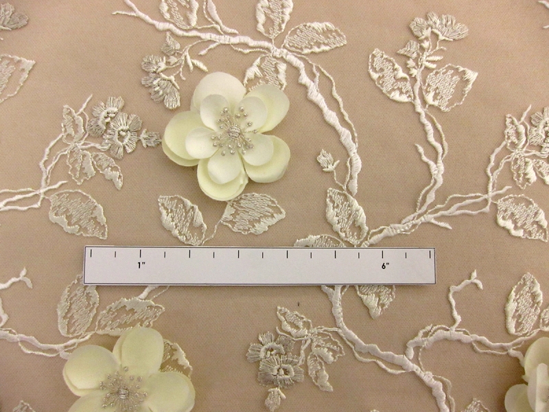 3D Flowers on Embroidered Tulle2