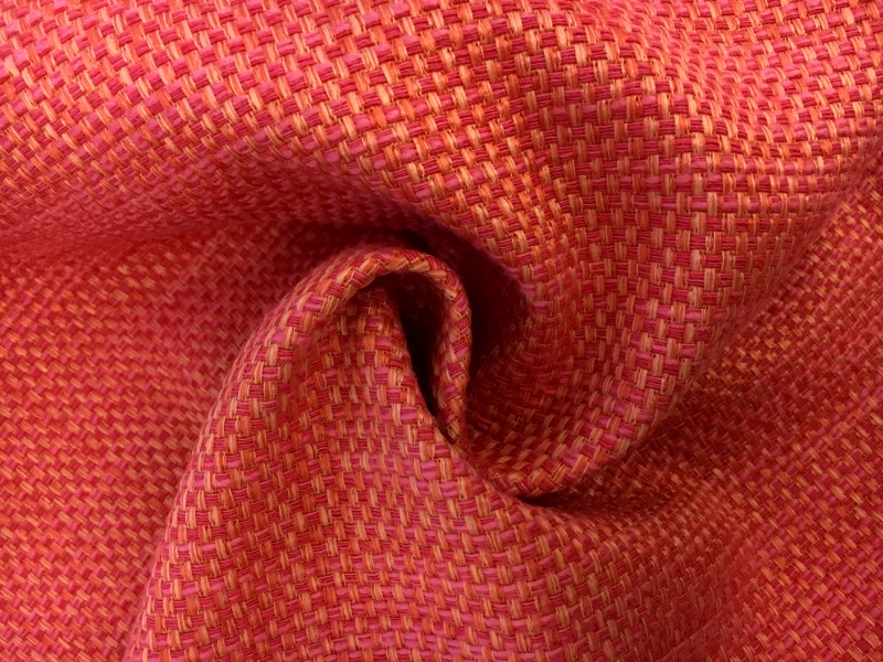 Cotton Blend Basketweave Upholstery in Coral1