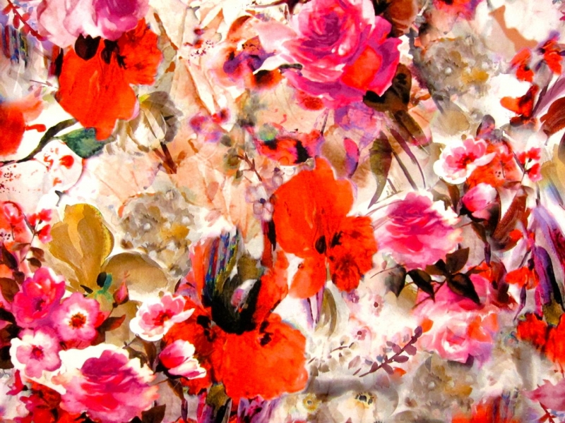 Scuba Knit Floral Print0
