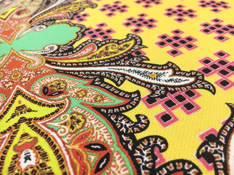 Printed Silk Twill with Large Mixed Paisley and Floral Patterns2