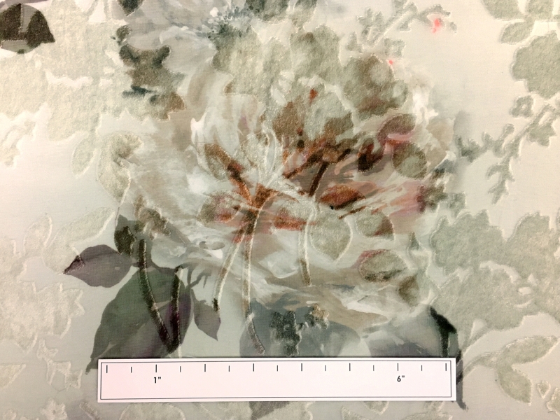 Italian Silk Rayon Burnout Velvet With Floral Motif2