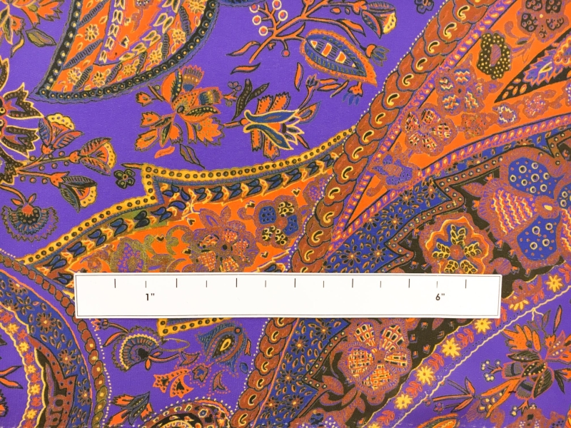 Printed Silk Crepe de Chine with Paisley Patterns1
