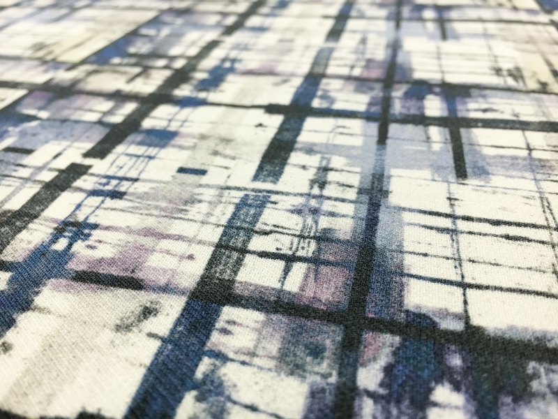 Printed Heavy Silk and Wool with a Loose Plaid Pattern2