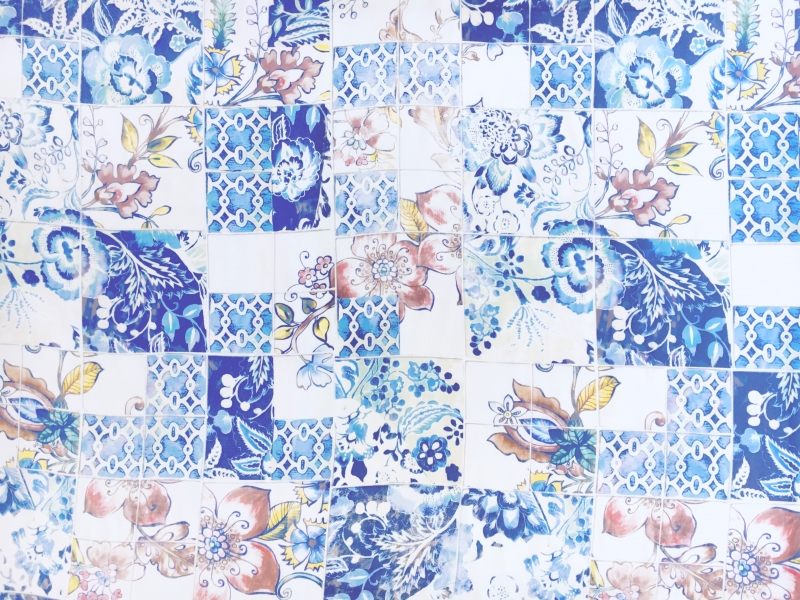 Printed Silk Chiffon with Ornate Italian Tile Patterns0
