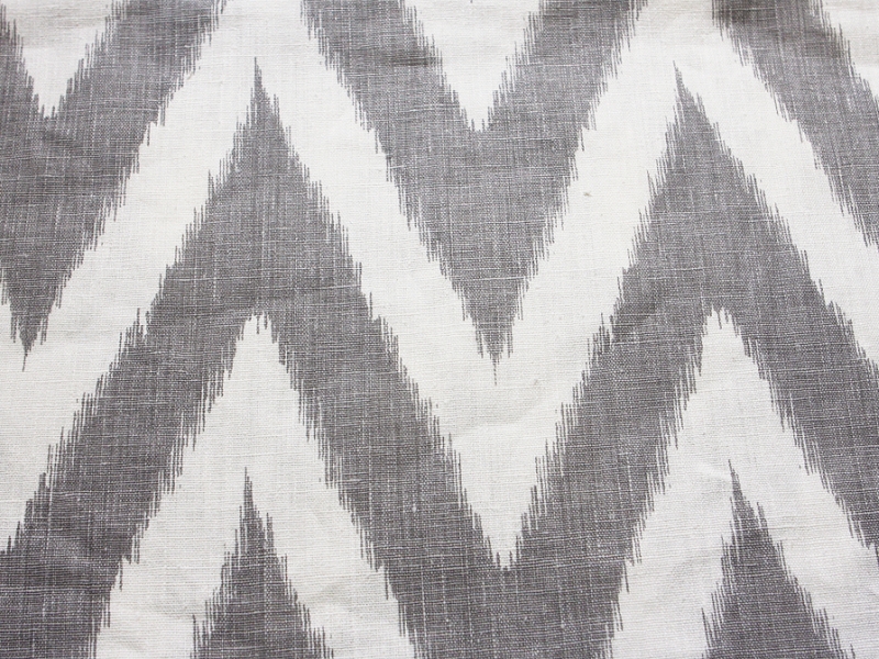 Linen Upholstery Zig Zag Ikat Print | B&J Fabrics