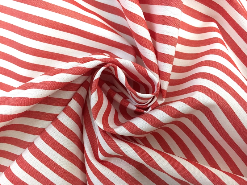 Pima Cotton Shirting Stripe in Red1