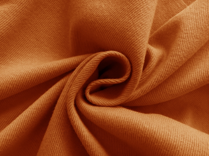 Japanese Cotton Tubular Rib Knit in Pumpkin1