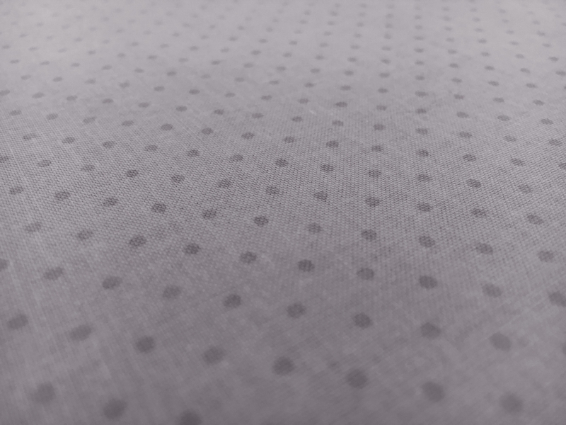 Cotton Broadcloth Polka Dot Print in Grey 2