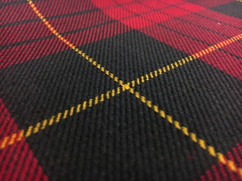 Cotton Tartan Plaid in Red Black and Gold2