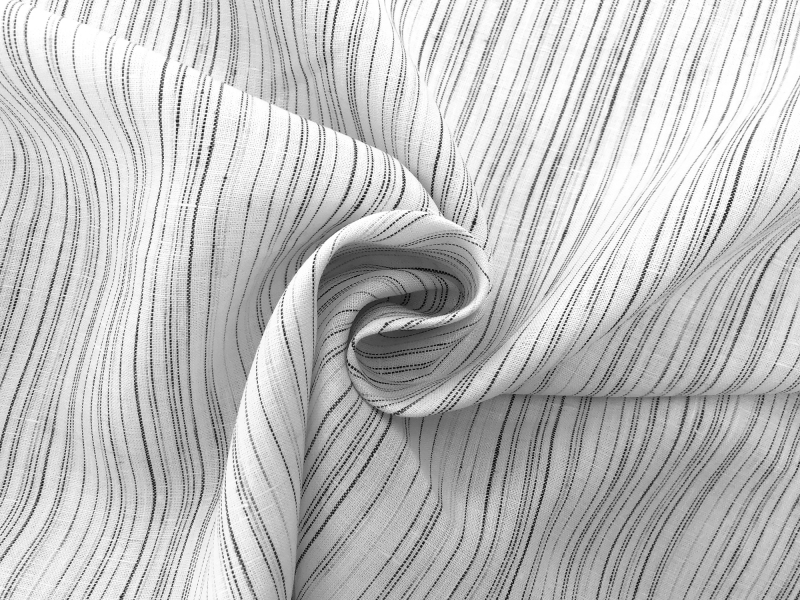 Linen Novelty Stripe in White1