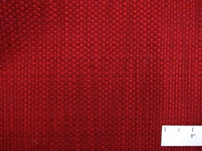 Cotton Blend Basketweave Upholstery in Rose Red1