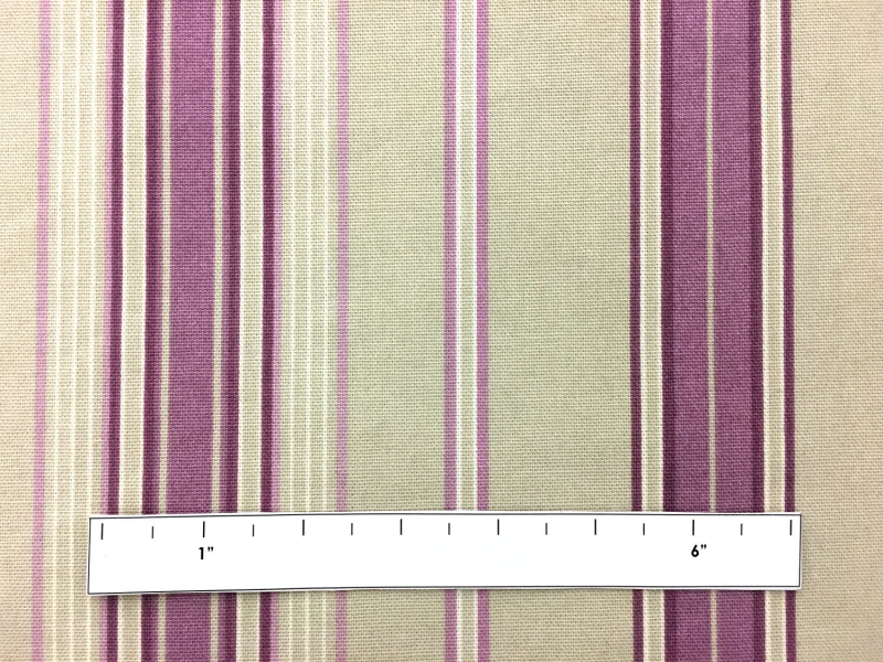 Cotton Canvas Stripe In Oatmeal And Lilac1