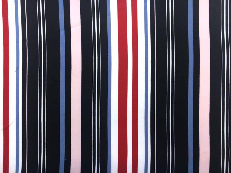 Poly Georgette Bar Code Stripe Print0