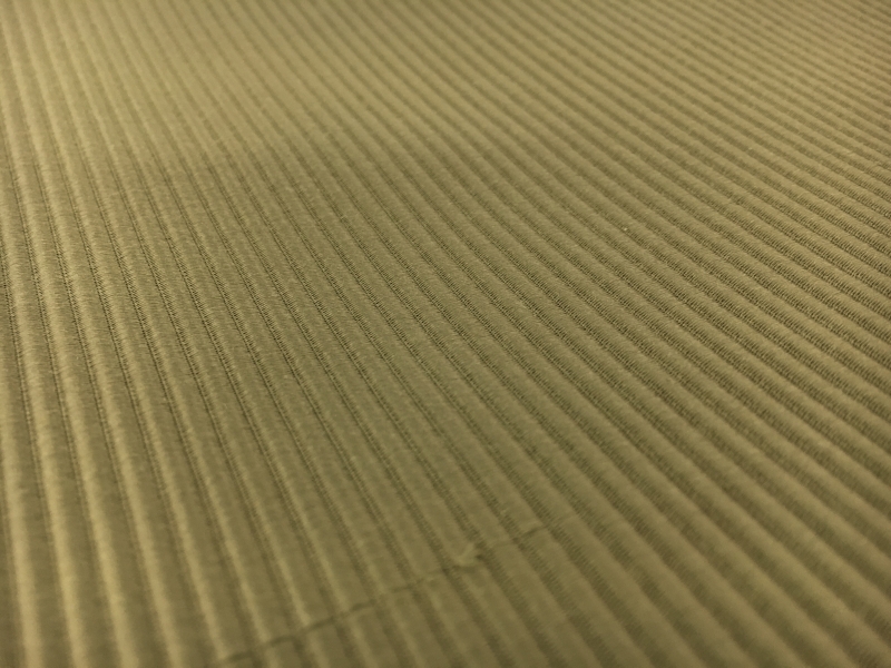 Italian Cotton and Acetate Ottoman in Light Olive2