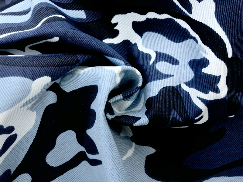 Blue Camouflage Cotton Twill1