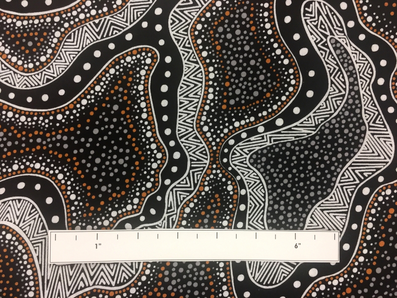 Australian Cotton Print With Aboriginal Motif 1